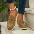 thumbnail image 2 of Womens Shoes,Casual Shoes Solid Suede On for Fashion Wear Flat Bottom Casual Shoes for Versatile Style,Shoes for Women,Khaki,9, 2 of 9