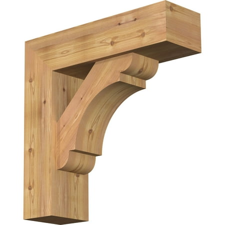 

Ekena Millwork 7 1/2 W x 26 D x 26 H Olympic Block Smooth Bracket w/ Offset Brace Western Red Cedar