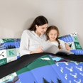 thumbnail image 4 of Castle Fairy Animal Deer K Initial Full Size Comforter Sets 3-Piece,Abstract Camouflage Stripes Bedding Comforter Set,Teal Blue White,Black Reversible,1 Comforter and 2 Pillowcases, 4 of 6
