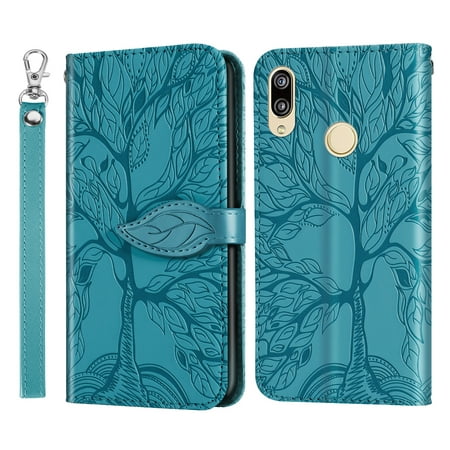 For Huawei P20 Lite Life of Tree Embossing Pattern Horizontal Flip Leather Case with Holder & Card