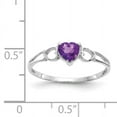 thumbnail image 2 of Beautiful 10k White Gold Polished Geniune Amethyst Birthstone Ring, 2 of 2