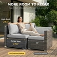 thumbnail image 5 of RADIATA 10-Piece Patio Furniture Set with Fire Pit Table, Outdoor Sectional with 43" 60000 BTU Firepit Table, Double Chaise Lounge, High Back Wicker Outdoor Sectional with Fire Pit Set,Light Gray, 5 of 12
