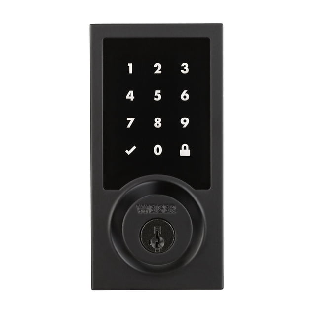 Weiser Premis Pêne Dormant Tactile Touchless Keycode Smartcode, Noir Mat