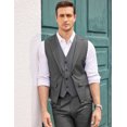 thumbnail image 4 of Coshow Men's Suit Vests Layered Waistcoat Business Formal Dress Vest for Wedding with Pockets, 4 of 8