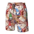 thumbnail image 4 of Balery Gnomes Books Tea Cups Traje de Baño Estilo Hawaiano para Hombre, Shorts de Secado Rápido con Bolsillos-Medium, 4 of 6