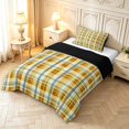 thumbnail image 2 of Manfei Vintage Grid Twin Comforter Sets,Modern Check Bedding Set,Yellow,Black Reversible,2pcs,1 Comforter and 1 Pillowcase,2pcs,1 Comforter and 1 Pillowcase, 2 of 7