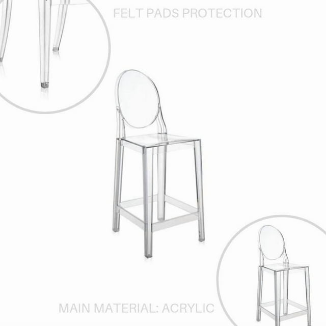 Chaise Ghost, chaise de salle à manger en acrylique transparent