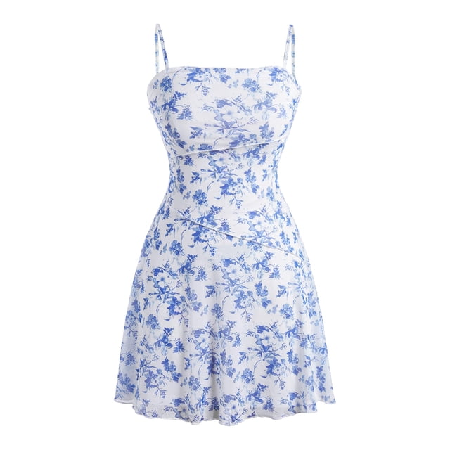 Sundress Verdusa casual sin mangas con estampado floral para mujer
