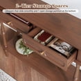 thumbnail image 4 of CBJCBJ Minimal Assembly Console Table, Entryway Table with 2 Drawers and Open Shelf, for Living Room, Brown, 4 of 8