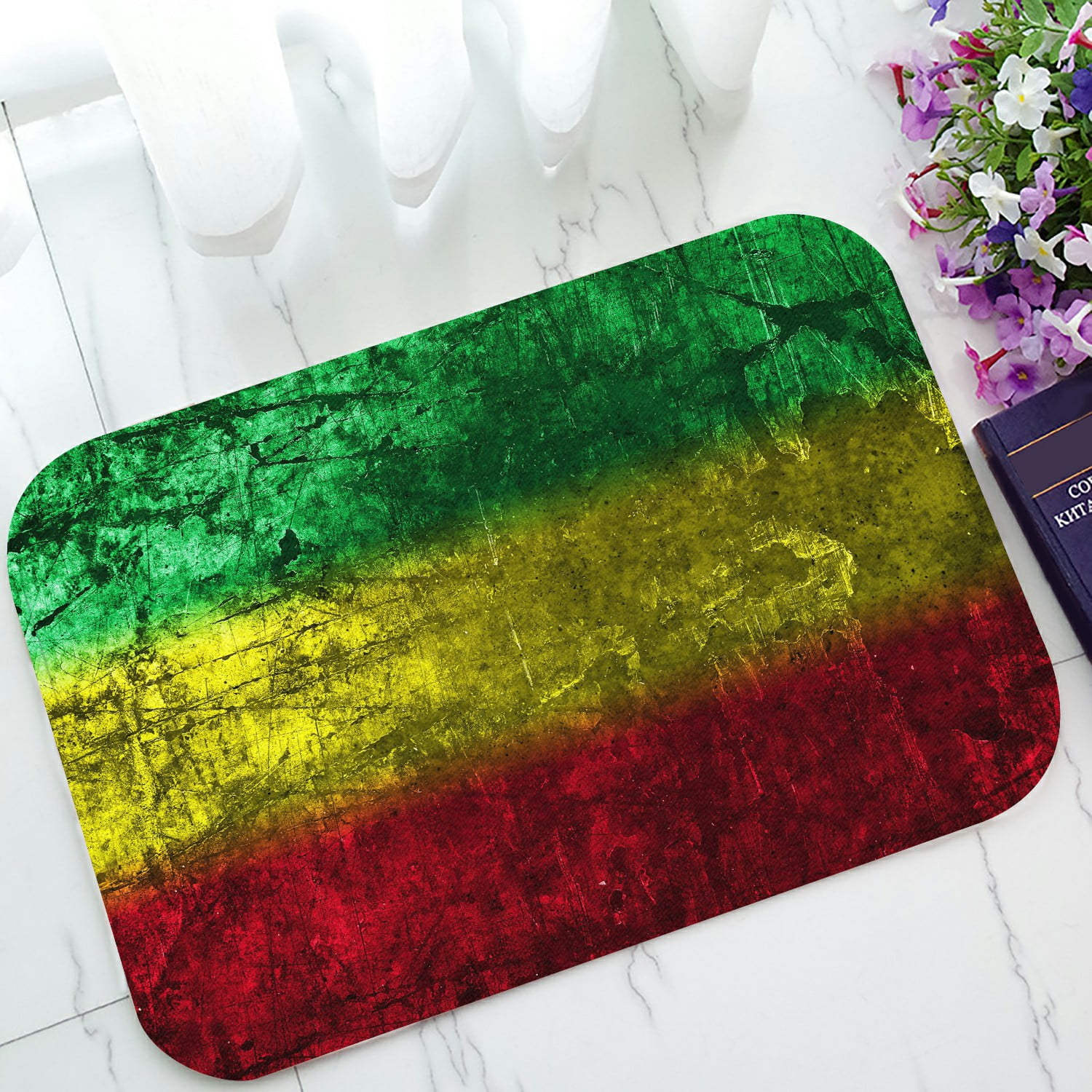 Abphqto Red Yellow Green Rasta Flag Doormat Entrance Rug Area Rug Floor Mat Home Decor 23 5x16 7 Inch Walmart Com Walmart Com