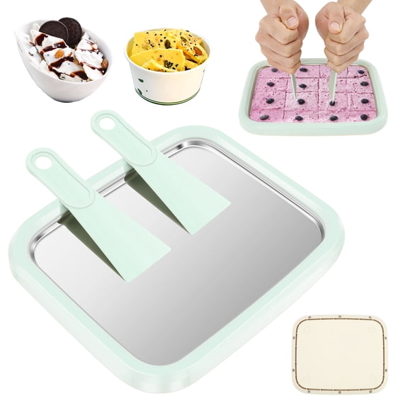 Rolled Ice Cream Maker Instant Ice Cream Maker with 2 Scrapers Homemade DIY for Fun Parent-Child Activities Families