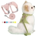 thumbnail image 2 of Lindo juego de arnés y correa para mascotas para perros pequeños y medianos, correa para pasear gatos, chihuahua, conejo, chaleco, arnés, collar para caniche, correa, accesorios para perros, 2 of 5