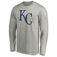 thumbnail image 2 of Men's Heather Gray Kansas City Royals Official Team Logo Long Sleeve T-Shirt, 2 of 3