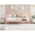 thumbnail image 2 of Twin Daybed with Trundle, Metal Sofa Bed Frame with Steel Slat Support, for Living Room, Bedroom, Love Heart Design, No Box Spring Needed, 2 of 9