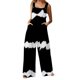 thumbnail image 1 of Gibobby pantalones siameses de pierna ancha Monos de mujer Verano Casual Suelto Sin mangas Patchwork Doble bolsillos Mono Estampado floral Boho Pierna ancha Babero en general(Negro， M), 1 of 5