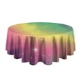 thumbnail image 5 of Colorful Tie Dye Nebula Pattern Round Tablecloth 60"x60",Wrinkle Wipeable Table Cloth for Kitchen Dining Room Picnic Patio Party, 5 of 6
