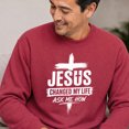thumbnail image 3 of Jollimate Jesus Changed My Life Sweatshirt, Men's Jesus Crew, Religious Gift For Him, Faith Gift, 3 of 6