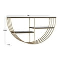 thumbnail image 4 of DecMode Contemporary Wood Half Moon Shape 3 Tier Wall Shelf with Gold/Black Finish, 28"W x 15"H, 4 of 14