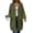 Green, variant on Women Waffle Jacket Medium Length Hooded Zip Up Outwear with Pocket,Warm Windproof Fall Winter Daily Casual Loose Wear,Gray,M