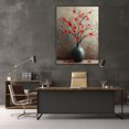 thumbnail image 5 of Mudket Red Plum Blossom in Vase Canvas Wall Art, Vintage Floral Wall Decor, Rustic Red Flower Pictures for Living Room Bedroom, Framed Ready to Hang - 12"L x 8"W, 5 of 10