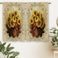 thumbnail image 6 of Rustic Sunflower Vase Kitchen Curtains Country Flower Floral Small Short Cafe Window Curtains Farmhouse Mason Jar Rod Pocket Bathroom Drapes Treatment Tier Curtains 2 Panels (27.5x39 Inch), 6 of 6
