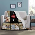 thumbnail image 5 of Custom Blanket with Photos Text Customized Blanket Personalized Flannel Throw Blankets for Adult Kid Birthday Christmas Halloween Fathers Mothers Valentines Day Gift 40x30inch, 5 of 6