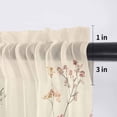 thumbnail image 5 of Spring Floral Valance Curtains for Kitchen/Living Room/Bathroom/Bedroom Window, Rod Pocket Small Topper Half Short Window Curtains Voile Sheer Scarf, Beige Watercolor Botanical 60"x18", 5 of 8