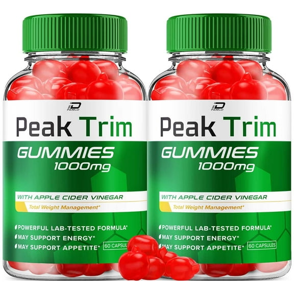 (2 Pack) Peak Trim Keto ACV Gummies Supplement – PeakTrim   ACV Gummies Apple Cider Vinegar 1000MG, Peak Trim Keto Gummies Reviews, Vitamin B12 (120 Gummies)
