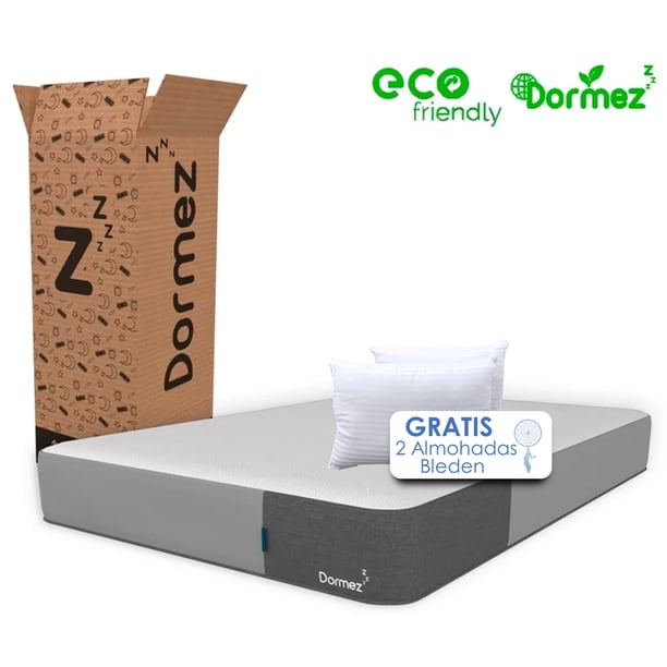 Colchón Queen Size Dormez Memory Foam + 2 Almohadas Hipoalergénicas Grey