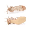 thumbnail image 4 of Allegra K Women's Lace Up Strappy Block High Heels Sandals Rose Gold (Size 10), 4 of 7