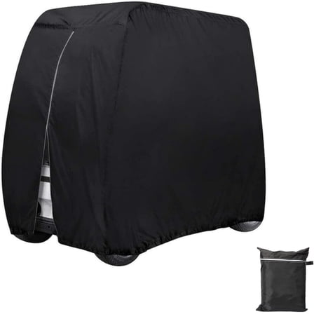 Golf Cart Cover 4 Passenger - Waterproof Golf Cart Covers w/Zipper Doors Compatible with EZGO Club Car Yamaha Golf Carts 4 Seat