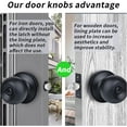 thumbnail image 6 of YIHATA 5 Pack Privacy Doorknobs, Keyless Round Ball Doorknob Set for Bedroom and Bathroom, Interior Doorknobs, Matte Black Finish, 6 of 8