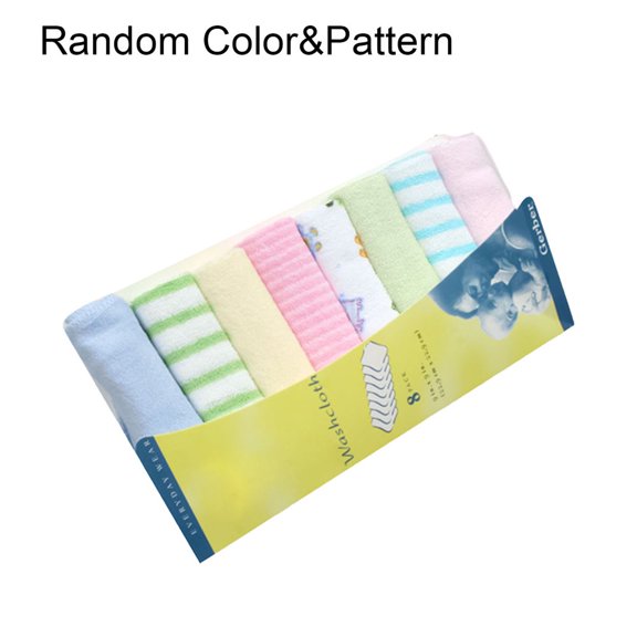 MesaSe 8Pcs Handkerchief Eco-friendly Breathable Cotton Baby Square Towel Supplies for Home