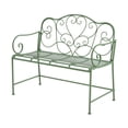 thumbnail image 3 of Christopher Knight Home 41" Ornate Metal Garden Bench, Vintage 2-Seat Outdoor Patio Bench, Matte Green, 3 of 9