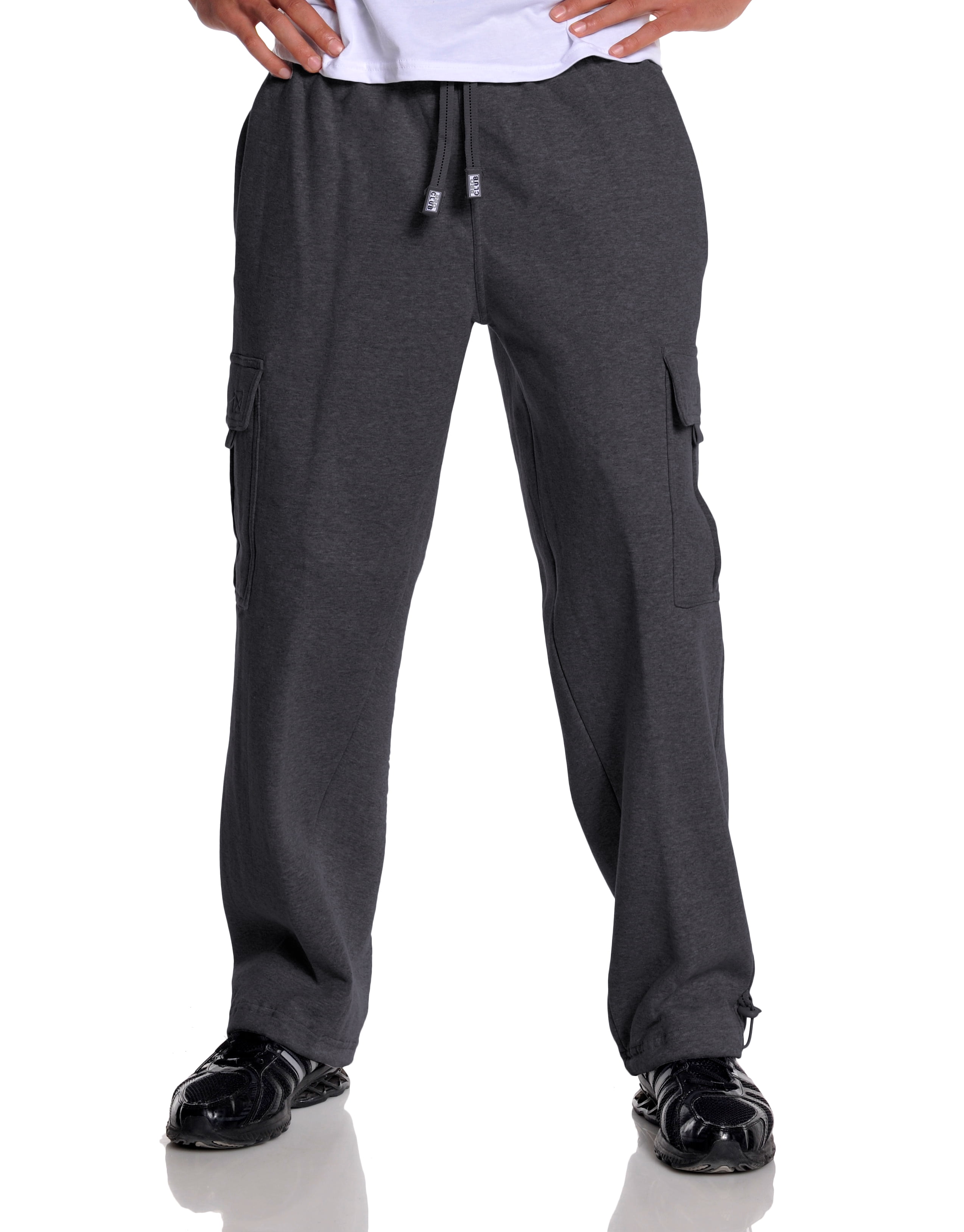 Pro Club Men's Heavyweight Fleece Cargo Sweatpant, Charcoal, Small ...