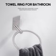thumbnail image 4 of Anillo para toallas/toallero: toallero redondo autoadhesivo para baño, acero inoxidable plateado, 4 of 5