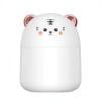 Humidificador de aire Difusor de aroma de tigre lindo con niebla fría de luz nocturna (blanco)