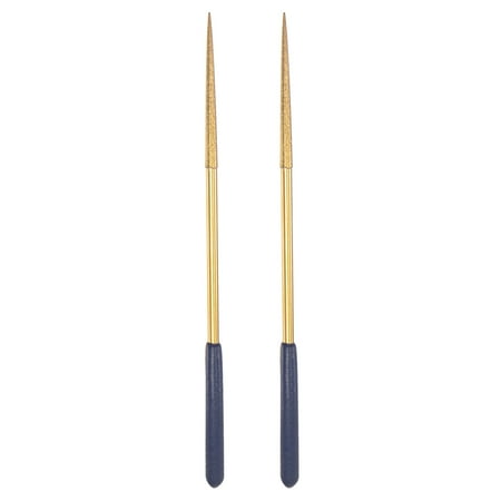 

Uxcell 4mm x 160mm Titanium Coated Round Diamond Needle Files with TPU Handle 2 Pack