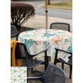 thumbnail image 4 of Outdoor Tablecloth with Umbrella Hole and Zipper, Teal Red Coastal Square Table Cloth 54x54 Inch Waterproof Tablecloth, Retro Beach Nautical Sea Turtle Coral Picnic Table Cover for Patio Camping, 4 of 7