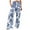 #193-White, variant on Roncen Women's Printed High Waist Straight Leg Trousers - Casual Loose Fit Elastic Waist Pants with Pockets