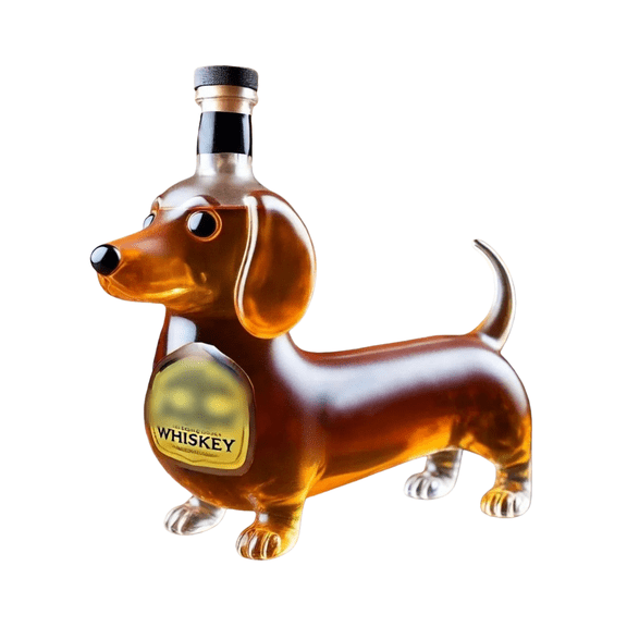High Borosilicate Glass Dachshund-Shaped Wine Bottle, Clear Sealed Glass Liquor Infusion Bottle for Home Use, Decorative Alcohol Storage Container