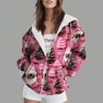 thumbnail image 2 of Towmus Women's Trendy Christmas Printing Graphic Jacket Zip Up Long Sleeve Hoodies Streetwear Fashion Coat With Pockets, 2 of 6