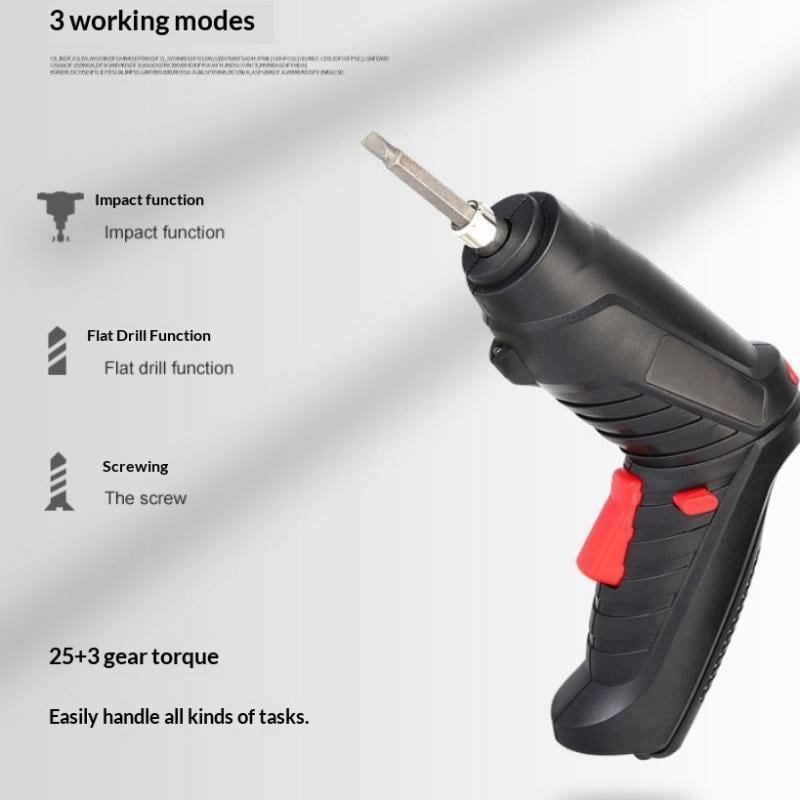 Electric Drill and Screwdriver Set 3.6V, Cordless Lithium Power Tool Kit for Household Maintenance and DIY