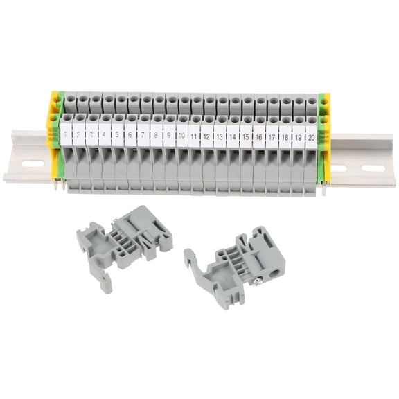 Yardwe 1Set Industrial Din Rail Terminal Block Kit with Screw Terminal Ground Blocks and Marker p