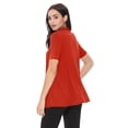 thumbnail image 4 of Women's Casual Solid Short Sleeve Basic Open Draped Front Cardigan Office Wear, 4 of 6