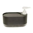 thumbnail image 1 of Dispensador de jabón líquido para lavavajillas, portátil, moderno, 2 en 1, con soporte para esponja, organizador de fregadero para encimera de cocina. negro, 1 of 8