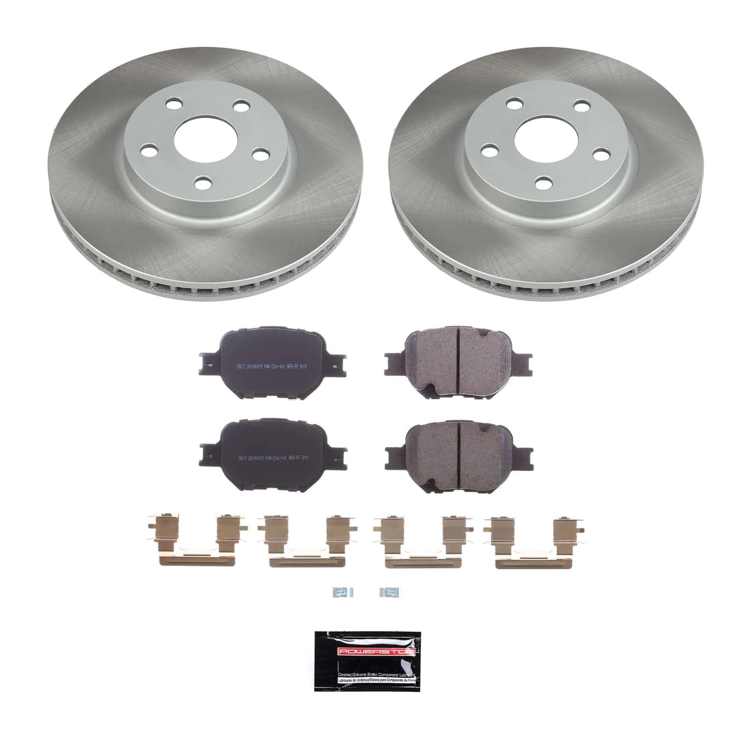 PowerStop Front Semi-Coated Rotor and Low-Dust Ceramic Brake Pad Kit SC2313