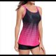 thumbnail image 3 of Traje de Baño de Dos Piezas para Mujer, con Control de Abdomen, Holgado, Talla XL, Color Rosa y Rojo, 3 of 9