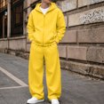thumbnail image 5 of Resicozy Mens Activewear Two Piece Outfit Full Zip Hoodie with Long Pants Tracksuits Yellow XL, 5 of 5