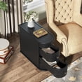 thumbnail image 6 of Finmind Solid Wood End Table Set of 2, 2-Drawer, Fully Assembled, Black, 6 of 8